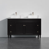 1500mm Lukka Harold Federation Matt White/Black PVC Freestanding Vanity with Legs/Kickboard