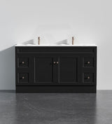 Lukka Harold Federation 600-1500mm Matt White/Black PVC Freestanding Vanity with Kickboard