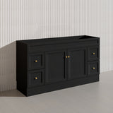 1500mm Lukka Harold Federation Matt White/Black PVC Freestanding Vanity with Legs/Kickboard