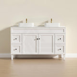 1500mm Lukka Harold Federation Matt White/Black PVC Freestanding Vanity with Legs/Kickboard