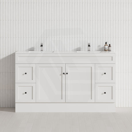 Lukka Harold Federation 600-1500mm Matt White/Black PVC Freestanding Vanity with Kickboard