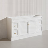 1500mm Lukka Harold Federation Matt White/Black PVC Freestanding Vanity with Legs/Kickboard