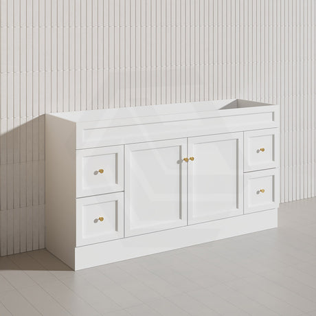 1500mm Lukka Harold Federation Matt White/Black PVC Freestanding Vanity with Legs/Kickboard
