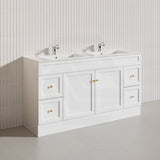 1500mm Lukka Harold Federation Matt White/Black PVC Freestanding Vanity with Legs/Kickboard