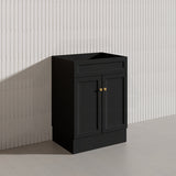 600mm Lukka Harold Federation Matt White/Black PVC Freestanding Vanity with Legs/Kickboard
