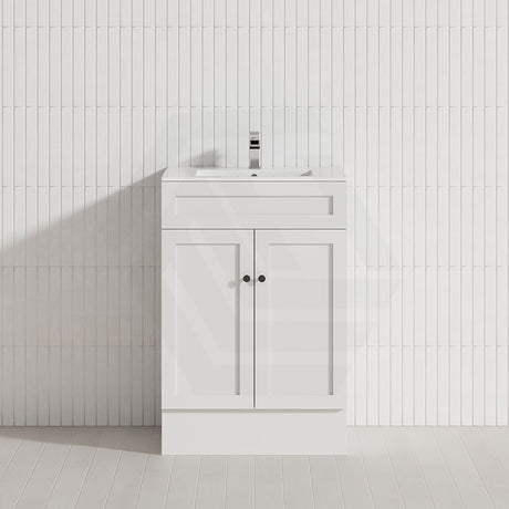 Lukka Harold Federation 600-1500mm Matt White/Black PVC Freestanding Vanity with Kickboard