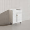 600mm Lukka Harold Federation Matt White/Black PVC Freestanding Vanity with Legs/Kickboard