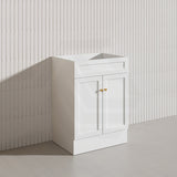 600mm Lukka Harold Federation Matt White/Black PVC Freestanding Vanity with Legs/Kickboard