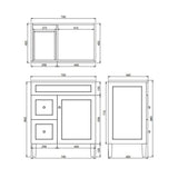 Lukka Harold Federation 600-1500mm Matt Black/White PVC Freestanding Vanity with Legs