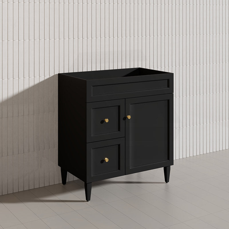 750mm Lukka Harold Federation Matt White/Black PVC Freestanding Vanity with Legs/Kickboard