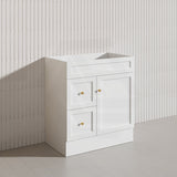 750mm Lukka Harold Federation Matt White/Black PVC Freestanding Vanity with Legs/Kickboard