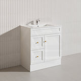 750mm Lukka Harold Federation Matt White/Black PVC Freestanding Vanity with Legs/Kickboard