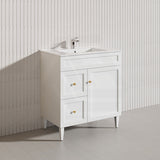 750mm Lukka Harold Federation Matt White/Black PVC Freestanding Vanity with Legs/Kickboard
