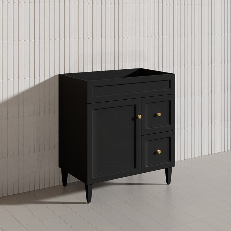 750mm Lukka Harold Federation Matt White/Black PVC Freestanding Vanity with Legs/Kickboard