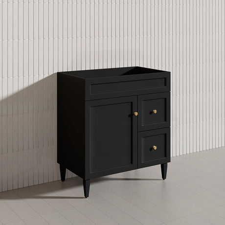 750mm Lukka Harold Federation Matt White/Black PVC Freestanding Vanity with Legs/Kickboard