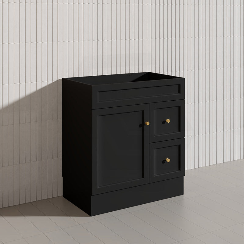 750mm Lukka Harold Federation Matt White/Black PVC Freestanding Vanity with Legs/Kickboard