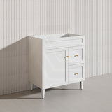750mm Lukka Harold Federation Matt White/Black PVC Freestanding Vanity with Legs/Kickboard