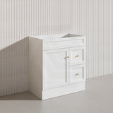 750mm Lukka Harold Federation Matt White/Black PVC Freestanding Vanity with Legs/Kickboard