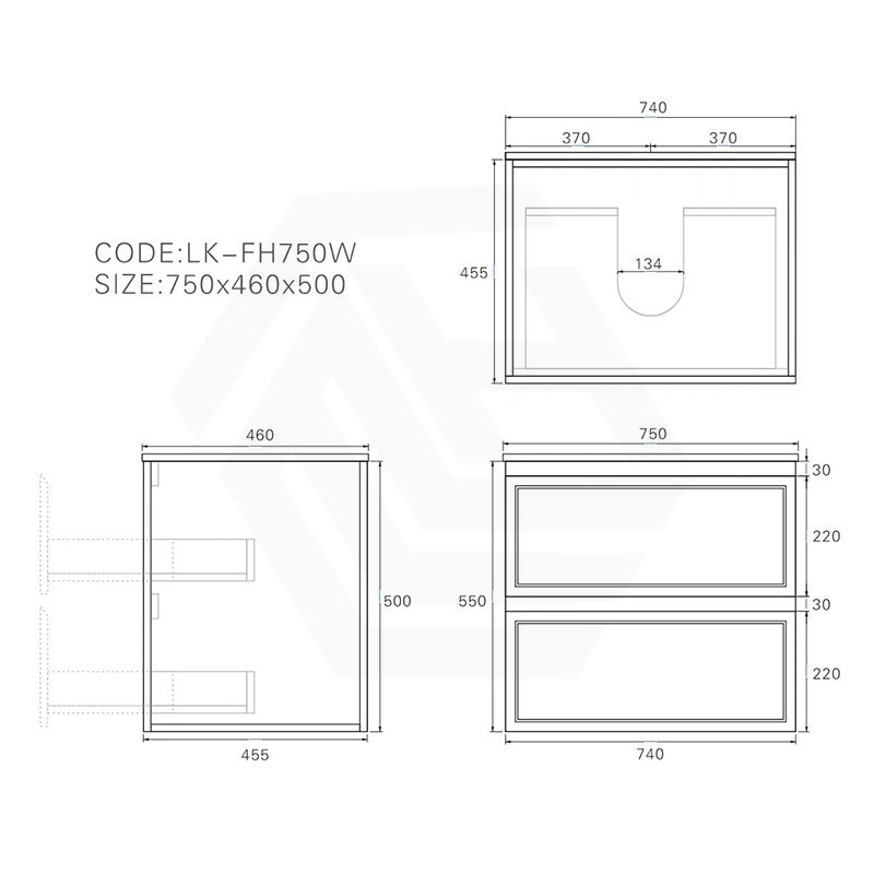 Lukka 600-1500mm New Hamilton Federation Slim Wall Hung PVC Vanity Variant Colour Available