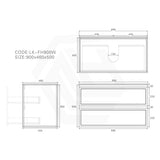 Lukka 600-1500mm New Hamilton Federation Slim Wall Hung PVC Vanity Variant Colour Available