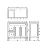 Lukka Harold Federation 600-1500mm Matt Black/White PVC Freestanding Vanity with Legs
