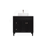 Lukka Harold Federation 600-1500mm Matt Black/White PVC Freestanding Vanity with Legs