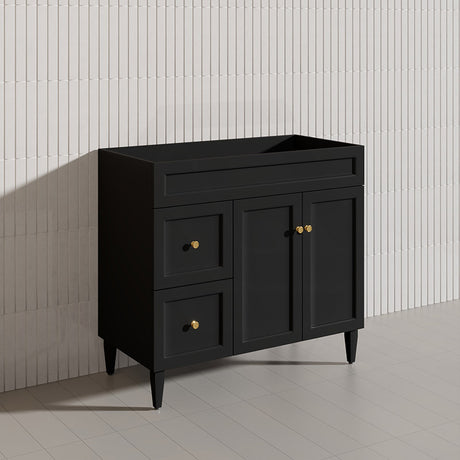 900mm Lukka Harold Federation Matt White/Black PVC Freestanding Vanity with Legs/Kickboard