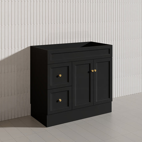 900mm Lukka Harold Federation Matt White/Black PVC Freestanding Vanity with Legs/Kickboard