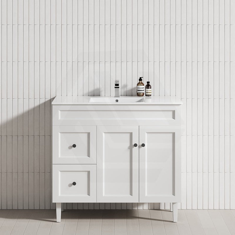 Lukka Harold Federation 600-1500mm Matt Black/White PVC Freestanding Vanity with Legs