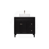 Lukka Harold Federation 600-1500mm Matt Black/White PVC Freestanding Vanity with Legs