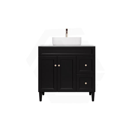 Lukka Harold Federation 600-1500mm Matt Black/White PVC Freestanding Vanity with Legs