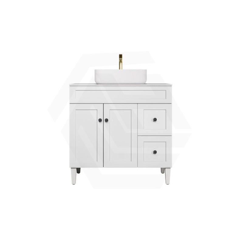 Lukka Harold Federation 600-1500mm Matt Black/White PVC Freestanding Vanity with Legs