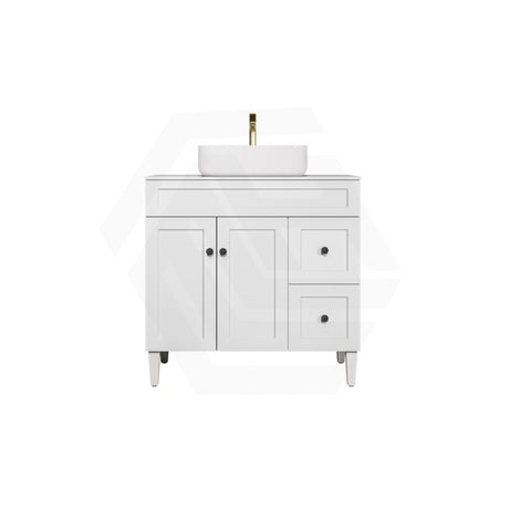 Lukka Harold Federation 600-1500mm Matt Black/White PVC Freestanding Vanity with Legs