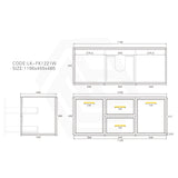 Lukka 600-1500mm Kingsley Federation Wall Hung PVC Vanity Variant Colour Available