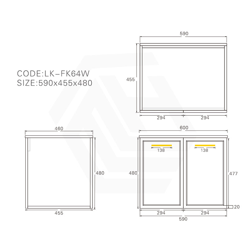 Lukka 600-1500mm Kingsley Federation Wall Hung PVC Vanity Variant Colour Available