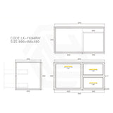 Lukka 600-1500mm Kingsley Federation Wall Hung PVC Vanity Variant Colour Available