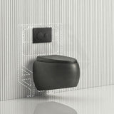 RAK CLOUD Rimless Flush Wall Hung Toilet Pan with R&T Framed Inwall Concealed Cistern Push Button - Variant Colour