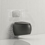 RAK CLOUD Rimless Flush Wall Hung Toilet Pan with R&T Framed Inwall Concealed Cistern Push Button - Variant Colour