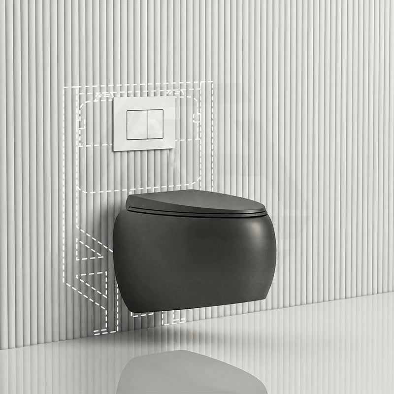 RAK CLOUD Rimless Flush Wall Hung Toilet Pan with R&T Framed Inwall Concealed Cistern Push Button - Variant Colour
