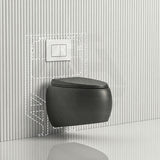 RAK CLOUD Rimless Flush Wall Hung Toilet Pan with R&T Framed Inwall Concealed Cistern Push Button - Variant Colour