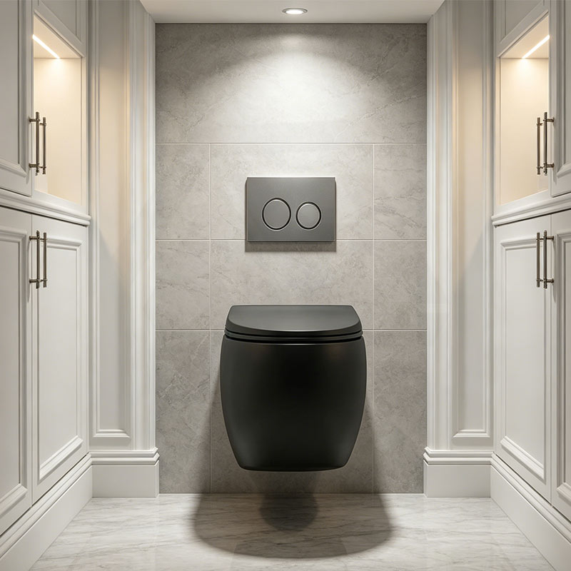 RAK CLOUD Rimless Flush Wall Hung Toilet Pan with R&T Framed Inwall Concealed Cistern Push Button - Variant Colour