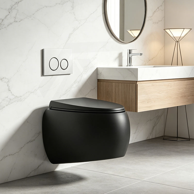 RAK CLOUD Rimless Flush Wall Hung Toilet Pan with R&T Framed Inwall Concealed Cistern Push Button - Variant Colour