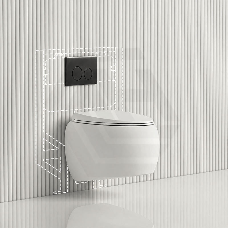 RAK CLOUD Rimless Flush Wall Hung Toilet Pan with R&T Framed Inwall Concealed Cistern Push Button - Variant Colour