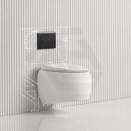 RAK CLOUD Rimless Flush Wall Hung Toilet Pan with R&T Framed Inwall Concealed Cistern Push Button - Variant Colour