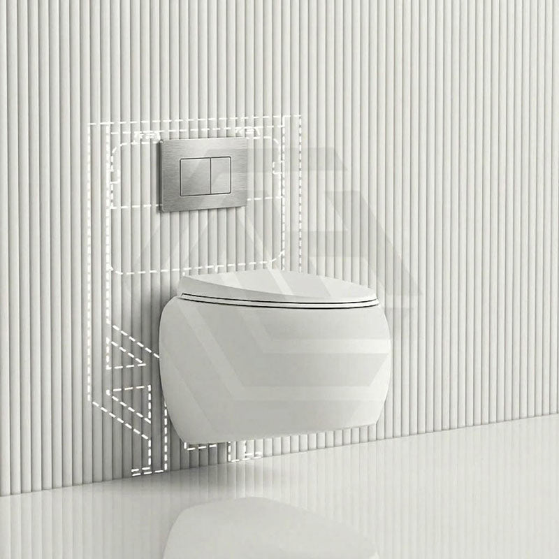 RAK CLOUD Rimless Flush Wall Hung Toilet Pan with R&T Framed Inwall Concealed Cistern Push Button - Variant Colour