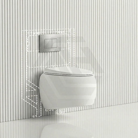 RAK CLOUD Rimless Flush Wall Hung Toilet Pan with R&T Framed Inwall Concealed Cistern Push Button - Variant Colour