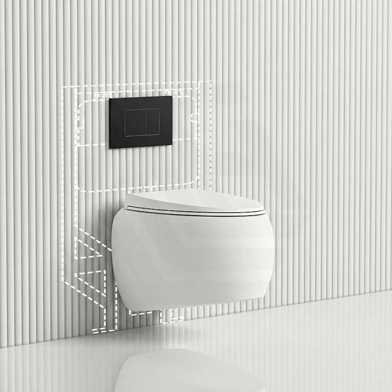 RAK CLOUD Rimless Flush Wall Hung Toilet Pan with R&T Framed Inwall Concealed Cistern Push Button - Variant Colour