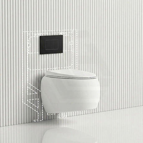 RAK CLOUD Rimless Flush Wall Hung Toilet Pan with R&T Framed Inwall Concealed Cistern Push Button - Variant Colour