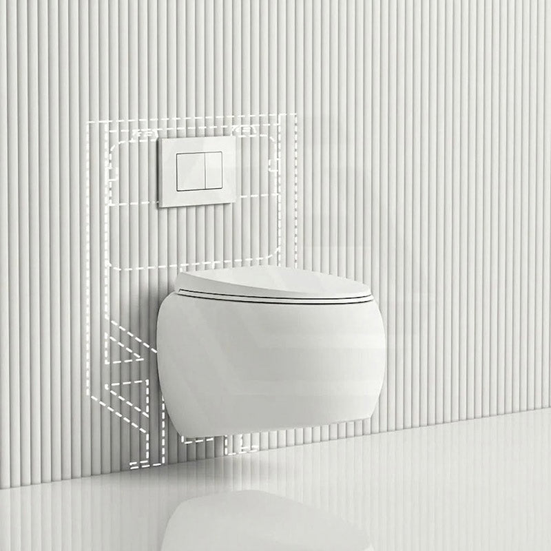 RAK CLOUD Rimless Flush Wall Hung Toilet Pan with R&T Framed Inwall Concealed Cistern Push Button - Variant Colour
