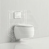 RAK CLOUD Rimless Flush Wall Hung Toilet Pan with R&T Framed Inwall Concealed Cistern Push Button - Variant Colour